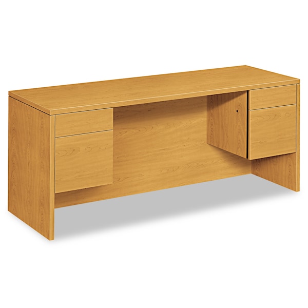 Hon Kneespace Credenza With 3/4-Height Pedestals, 72w x 24d, Harvest - H10543.CC
