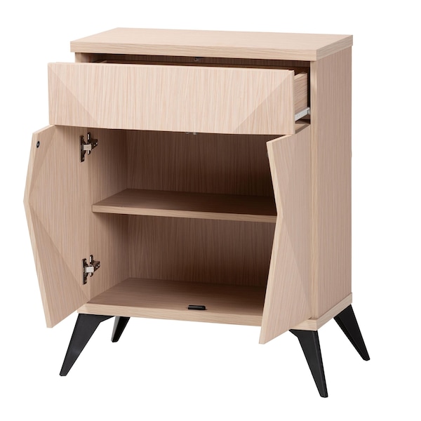 Baxton Studio Draper Mid-Century Modern Two-Tone Light Brown and Black Wood 2-Door Sideboard Buffet - 243-13502-ZORO