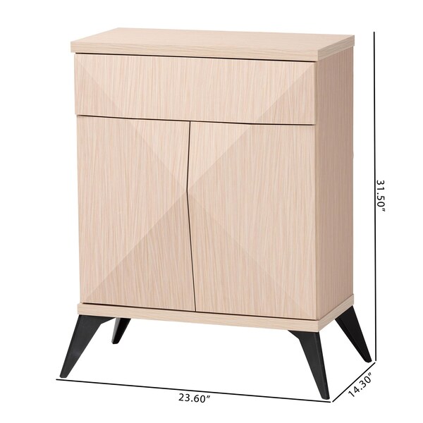 Baxton Studio Draper Mid-Century Modern Two-Tone Light Brown and Black Wood 2-Door Sideboard Buffet - 243-13502-ZORO