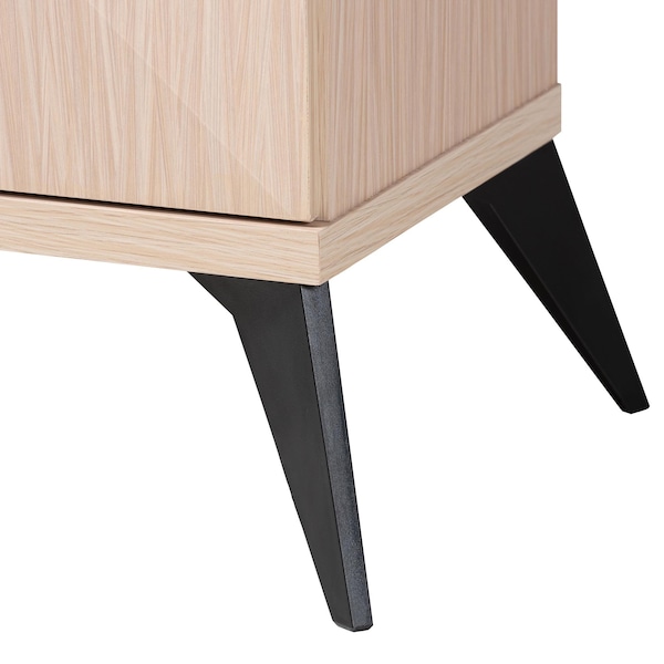 Baxton Studio Draper Mid-Century Modern Two-Tone Light Brown and Black Wood 2-Door Sideboard Buffet - 243-13502-ZORO
