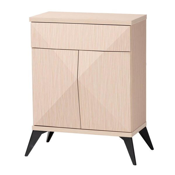 Baxton Studio Draper Mid-Century Modern Two-Tone Light Brown and Black Wood 2-Door Sideboard Buffet - 243-13502-ZORO