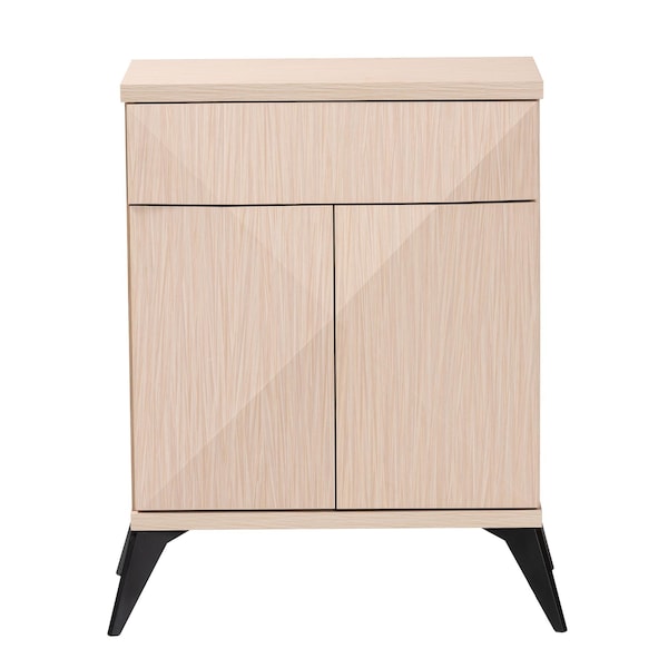 Baxton Studio Draper Mid-Century Modern Two-Tone Light Brown and Black Wood 2-Door Sideboard Buffet - 243-13502-ZORO
