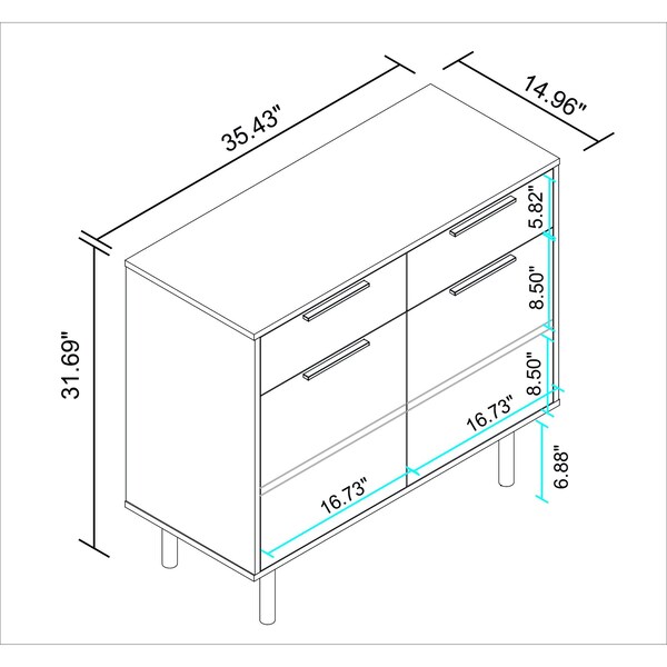 Manhattan Comfort Liam Sideboard in Black and Wood - SB-311AMC247