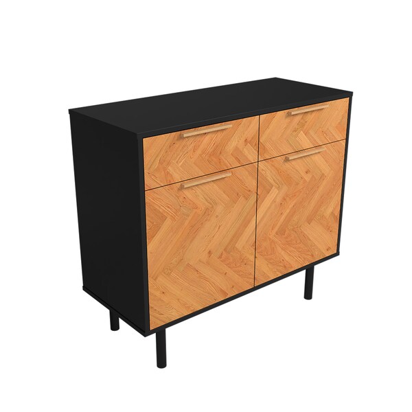 Manhattan Comfort Liam Sideboard in Black and Wood - SB-311AMC247