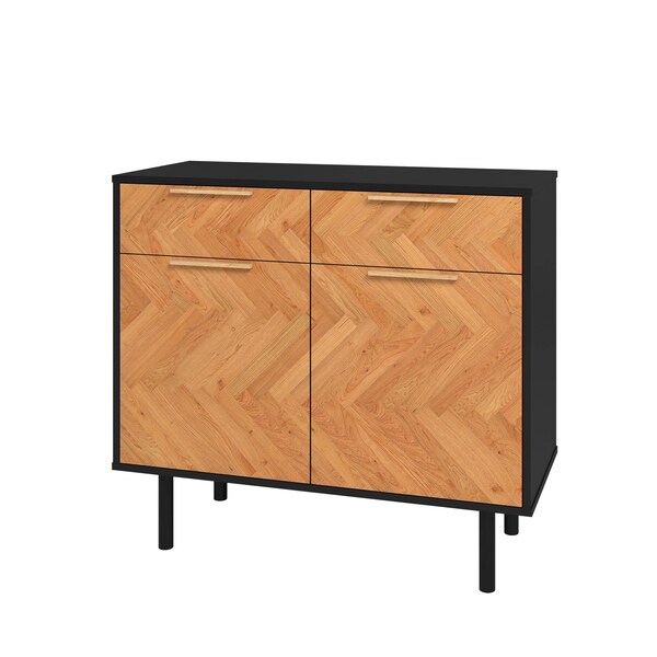 Manhattan Comfort Liam Sideboard in Black and Wood - SB-311AMC247