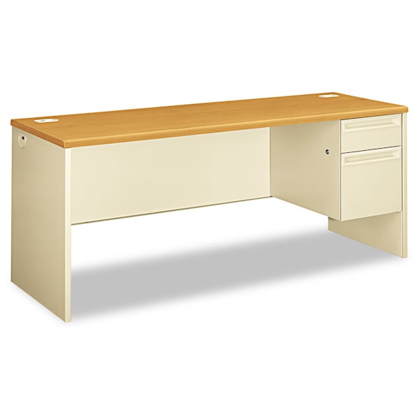 Hon Right Pedestal Credenza, 72w x 24d x 29-1/2h, Harvest/Putty - H38856R.C.L