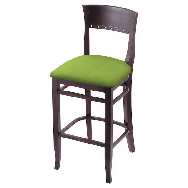 Holland Bar Stool Co 25" Counter Stool, Dark Cherry Finish, Canter Kiwi Green Seat - 316025DC009