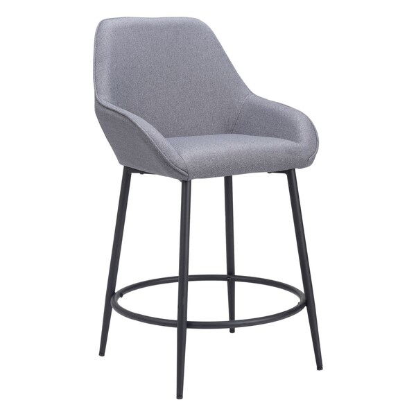 Zuo Modern Vila Counter Stool Set Of 2 Gray - 110077
