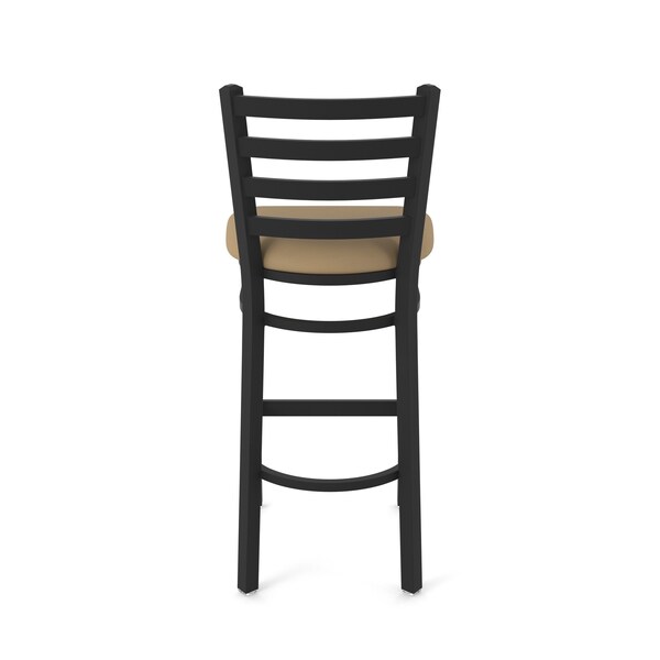 Holland Bar Stool Co 25" Stationary Counter Stool, Black Wrinkle, Canter Sand Seat - 40025BW013