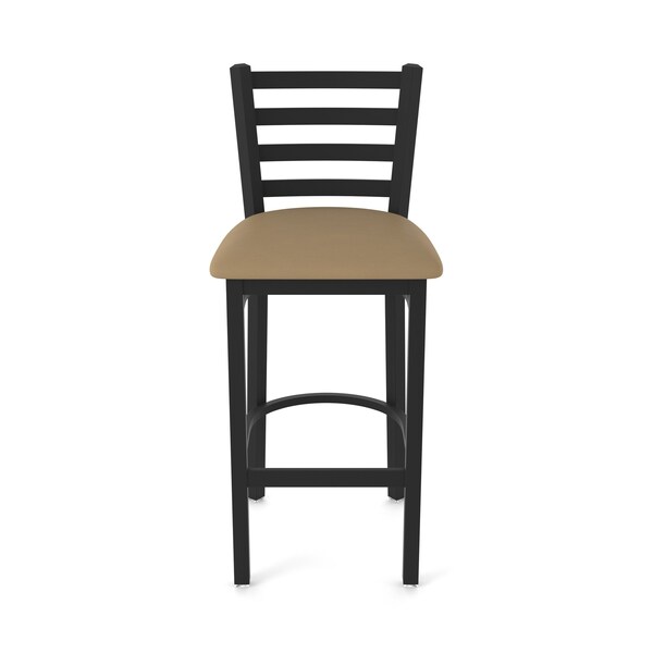 Holland Bar Stool Co 25" Stationary Counter Stool, Black Wrinkle, Canter Sand Seat - 40025BW013