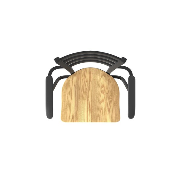 Holland Bar Stool Co Jackie with Arms 25 in. Swivel Counter Stool with Black Wrinkle Finish and Natural Oak Seat - 415