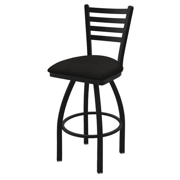 Holland Bar Stool Co 25" Swivel Counter Stool, Black Wrinkle, Canter Espresso Seat - 41025BW003