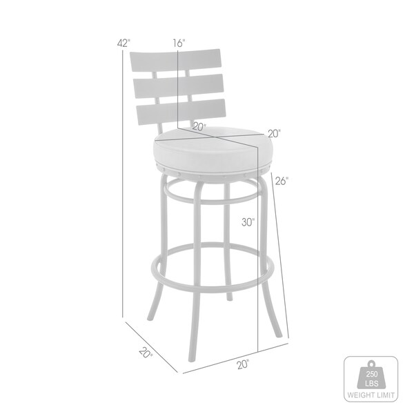 Armen Living Natya Swivel Counter or Bar Stool in Black Finish with Gray Faux Leather - 840254333642