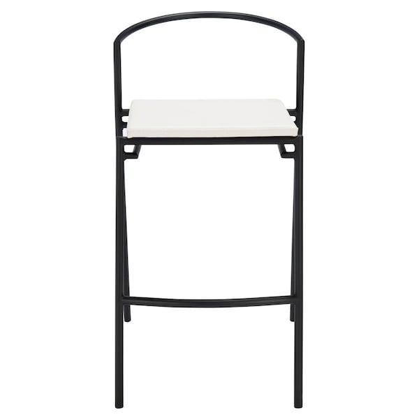 Safavieh Knightley Counter Stools White & Black - Set of 2 - BST3007B-SET2