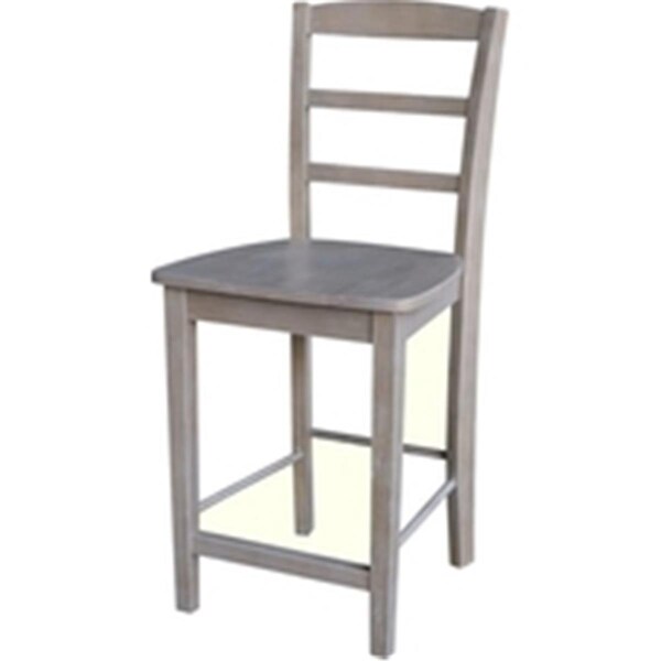 International Concepts Madrid Counterheight Stool  Washed Gray Taupe - S09-402