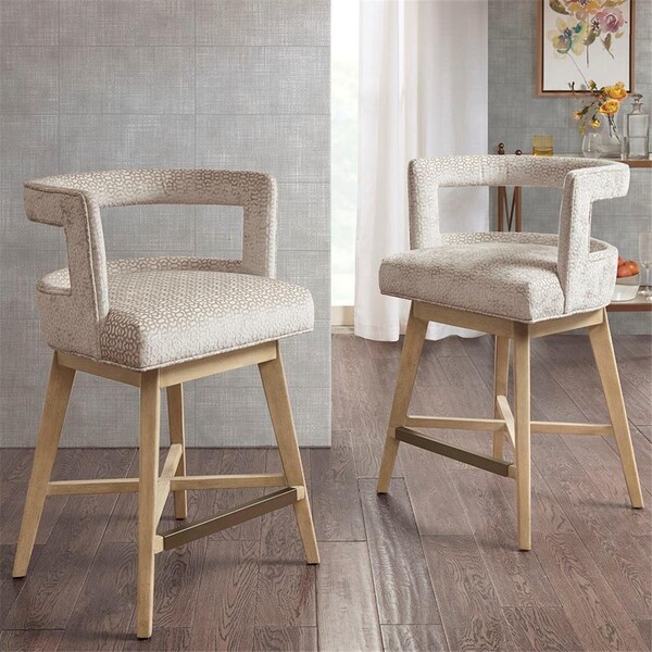 Madison Park Glenwood Swivel Counter Stool, Cream - 22.75 x 20.75 x 35.25 in. - MP104-0787