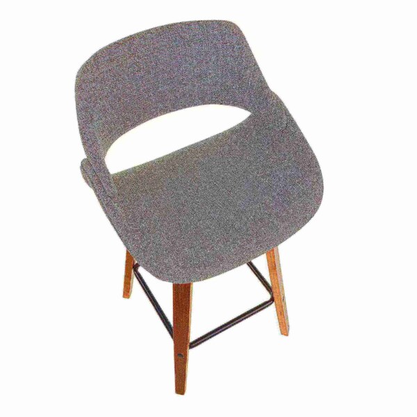 Lumisource Fabrico Counter Stool in Walnut and Grey Noise Fabric, PK 2 - B26-FBCO2X WLGY2