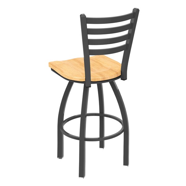 Holland Bar Stool Co 25" Swivel Counter Stool, Pewter Finish, Nat Maple Seat - 41025PWNATMPL