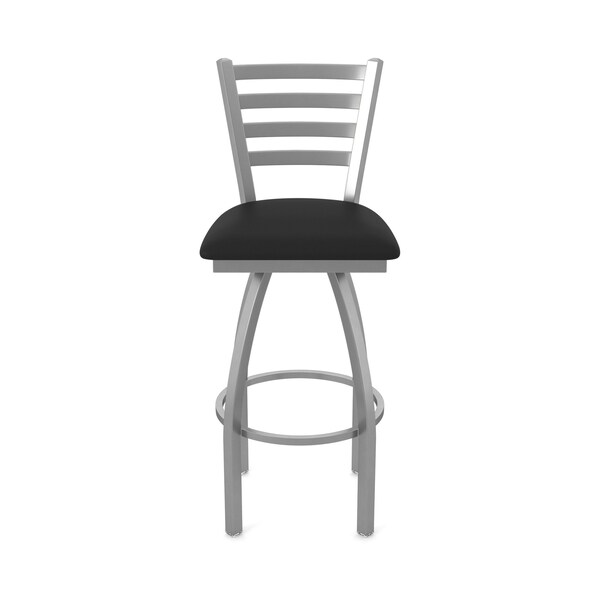 Holland Bar Stool Co OD410 Jackie Stainless Steel 25 Swivel Outdoor Counter Stool with Breeze Black Seat - OD41025SSOD004