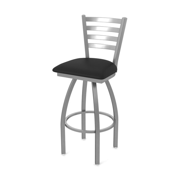 Holland Bar Stool Co OD410 Jackie Stainless Steel 25 Swivel Outdoor Counter Stool with Breeze Black Seat - OD41025SSOD004