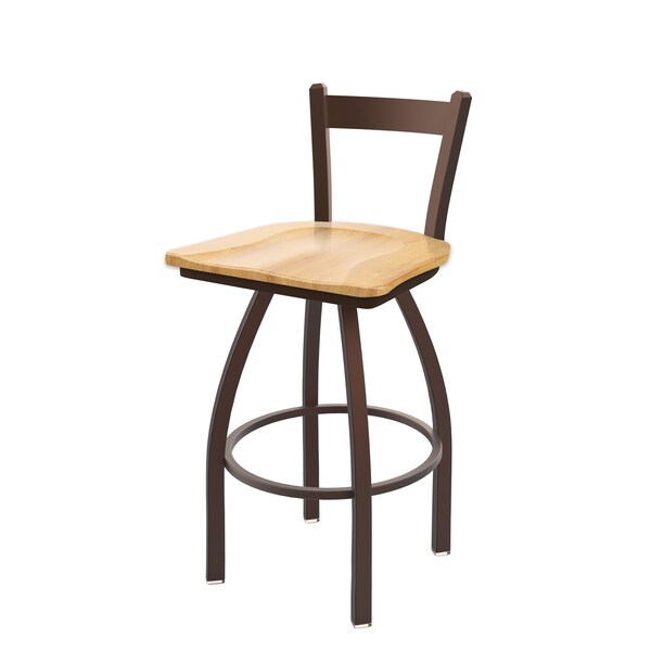 Holland Bar Stool Co 25" Low Back Swivel Counter Stool, Bronze Finish, Nat Maple Seat - 82125BZNATMPL
