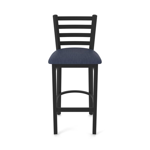 Holland Bar Stool Co 25" Stationary Counter Stool, Black Wrinkle, Graph Anchor Seat - 40025BW014