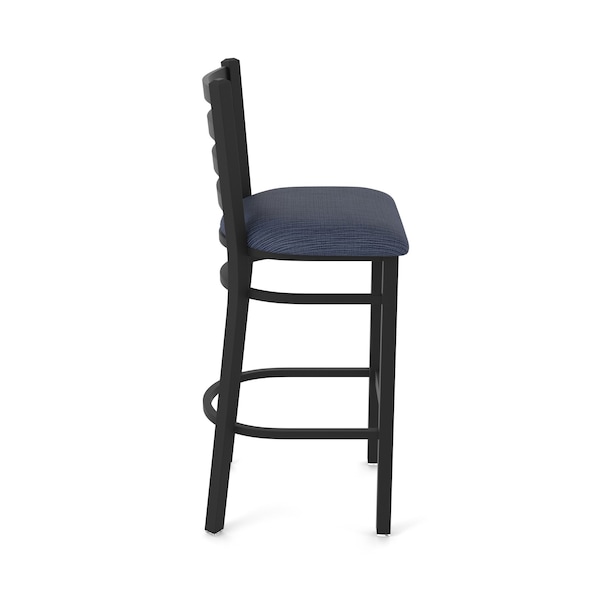 Holland Bar Stool Co 25" Stationary Counter Stool, Black Wrinkle, Graph Anchor Seat - 40025BW014