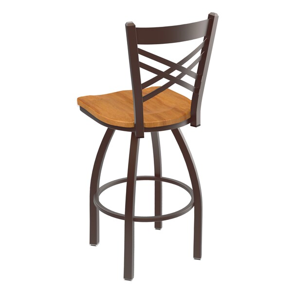 Holland Bar Stool Co 25" Swivel Counter Stool, Bronze Finish, Med Maple Seat - 82025BZMEDMPL