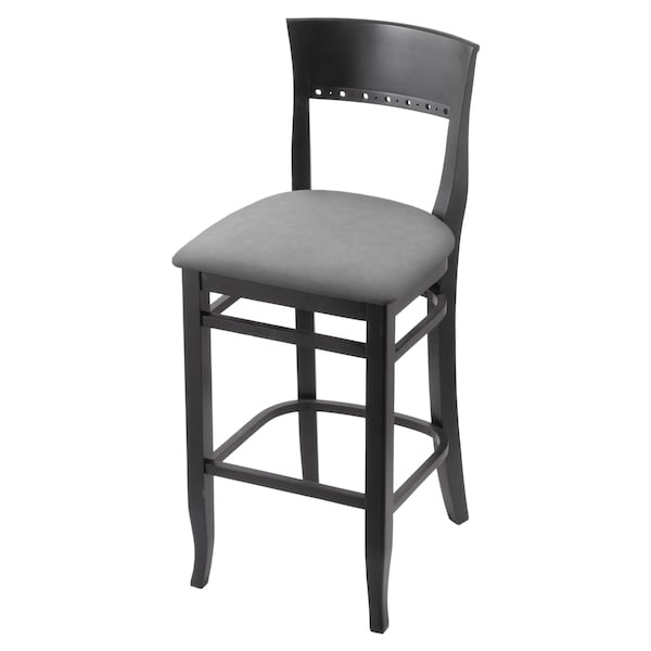 Holland Bar Stool Co 25" Counter Stool, Black Finish, Canter Grey Seat - 316025BLK007