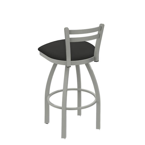 Holland Bar Stool Co 25" Low Back Swivel Counter Stool, Nickel Finish, Canter Iron Seat - 41125AN008