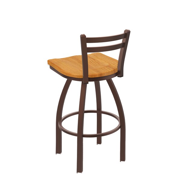 Holland Bar Stool Co 25" Low Back Swivel Counter Stool, Bronze Finish, Med Oak Seat - 41125BZMEDOAK