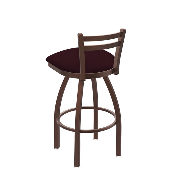 Holland Bar Stool Co 25" Low Back Swivel Counter Stool, Bronze Finish, Canter Bordeaux Seat - 41125BZ005