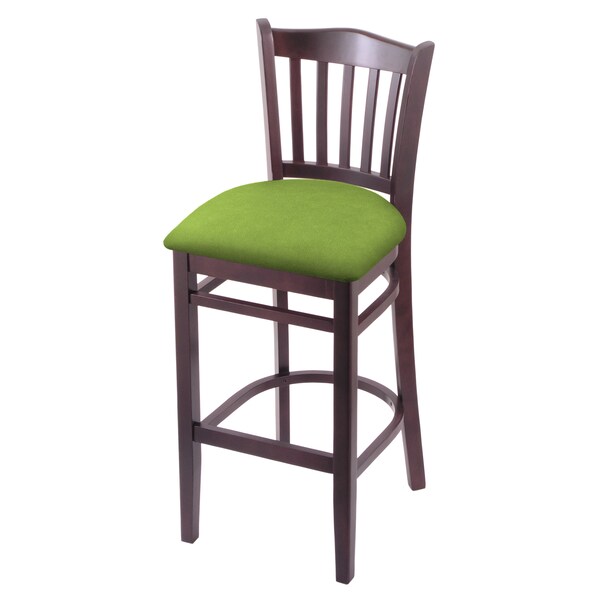 Holland Bar Stool Co 25" Counter Stool, Dark Cherry Finish, Canter Kiwi Green Seat - 312025DC009