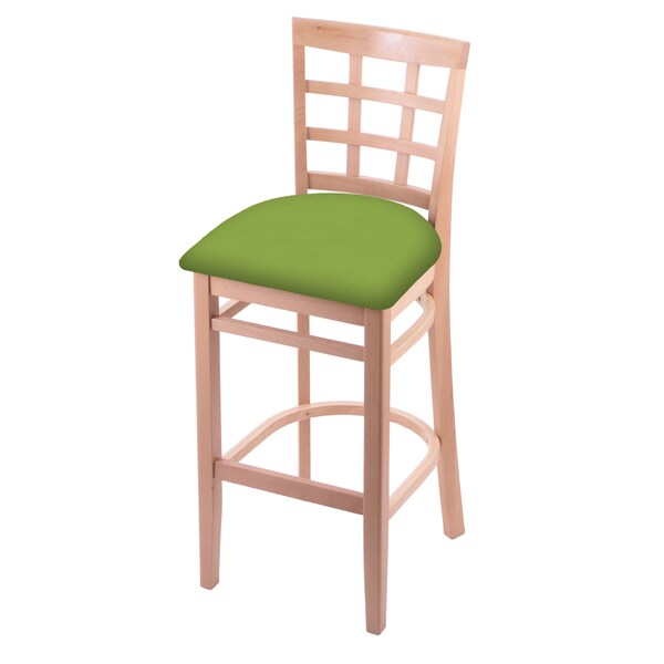 Holland Bar Stool Co 25" Counter Stool, Natural Finish, Canter Kiwi Green Seat - 313025NAT009