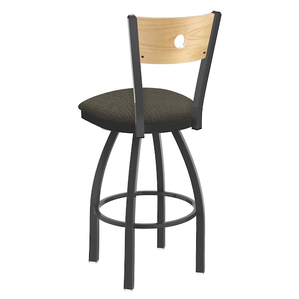 Holland Bar Stool Co 25" Swivel Counter Stool, Pewter Finish, Nat Back, Graph Chalice Seat - 83025PWNATMPLB019