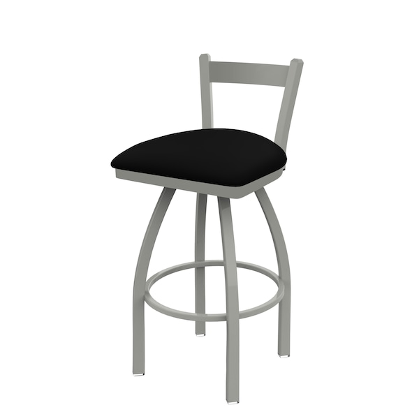 Holland Bar Stool Co 25" Low Back Swivel Counter Stool, Nickel Finish, Black Vinyl Seat - 82125ANBLKVINYL