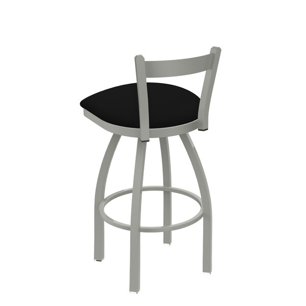 Holland Bar Stool Co 25" Low Back Swivel Counter Stool, Nickel Finish, Black Vinyl Seat - 82125ANBLKVINYL