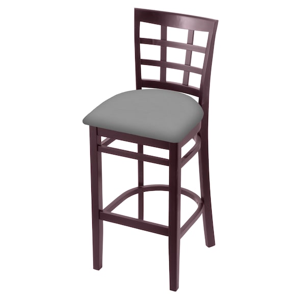 Holland Bar Stool Co 25" Counter Stool, Dark Cherry Finish, Canter Grey Seat - 313025DC007