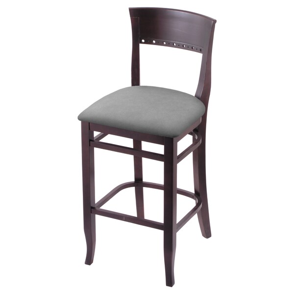 Holland Bar Stool Co 25" Counter Stool, Dark Cherry Finish, Canter Grey Seat - 316025DC007