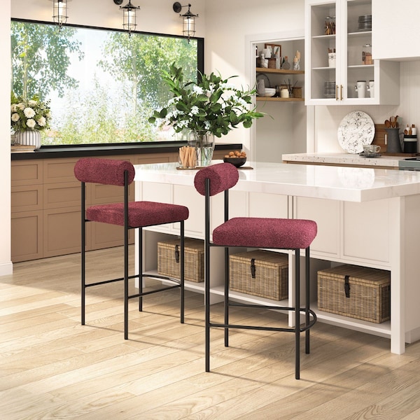 Zuo Modern Livorno Counter Stool Set Of 2 Red & Bronze - 109813