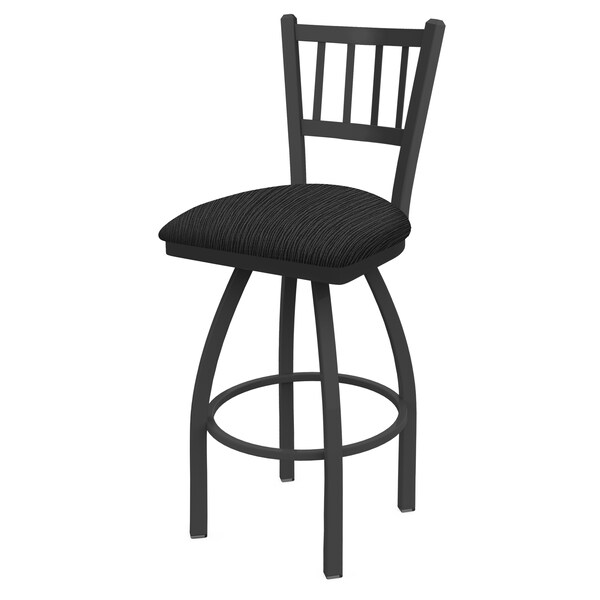Holland Bar Stool Co 25" Swivel Counter Stool, Pewter Finish, Graph Coal Seat - 81025PW018