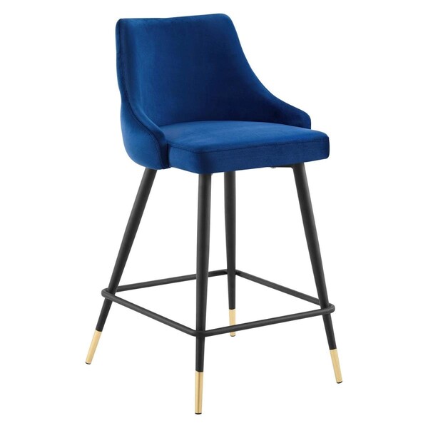 Modway Furniture Adorn Performance Vintage Modern Velvet Counter Stool, Navy - EEI-3908-NAV