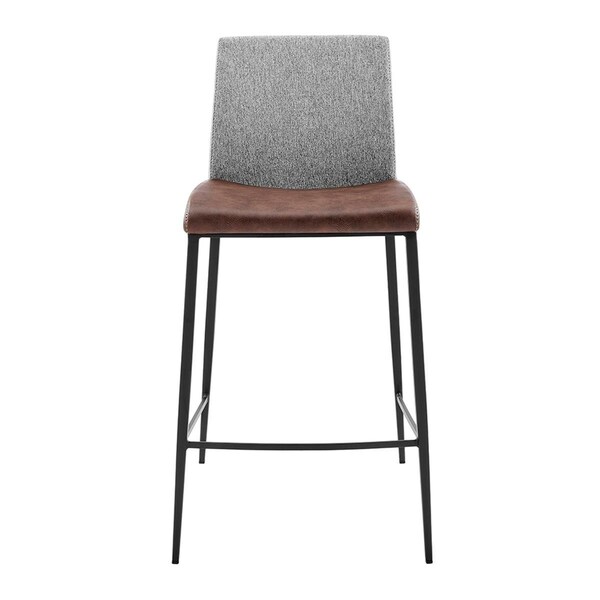 Gfancy Fixtures Faux Leather & Fabric Counter Stools Light Brown - Set of 2 - GF3111398