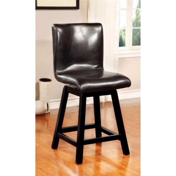 Benzara Hurley 180o Swivel Counter Height Chair, Black, 2PK - BM131269