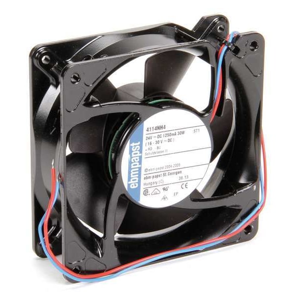 Ebm-Papst Axial Fan, Square, 24V DC, Aluminum, 4 11/16 in W. - 4114NH4