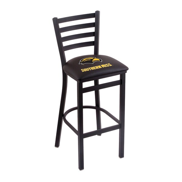 Holland Bar Stool Co 25" Blk Wrinkle Southern Miss Stationary Counter Stool, Ladder Back - L00425SOUMIS