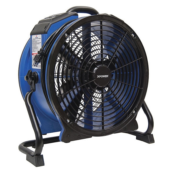 Xpower Industrial High Temperature Axial Air Mover W/ Power Outlets and 3 hr Timer, 1/3 HP, 3600 CFM, 2.8 Amps, Variable Speed - X-48ATR