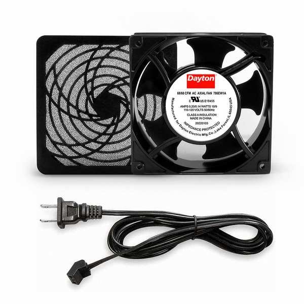 Dayton Square Axial Fan Kit, 120V AC, Cast Aluminum, 4 3/4 in W. - 786EW1