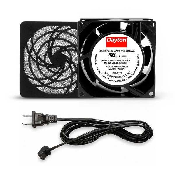 Dayton Square Axial Fan Kit, 120V AC, Cast Aluminum, 3 1/8 in W. - 786EV0