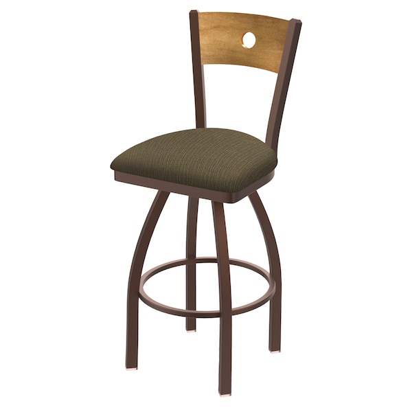 Holland Bar Stool Co 25" Swivel Counter Stool, Bronze Finish, Med Back, Graph Cork Seat - 83025BZMEDMPLB017